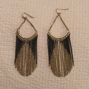 Black to gold earrings
